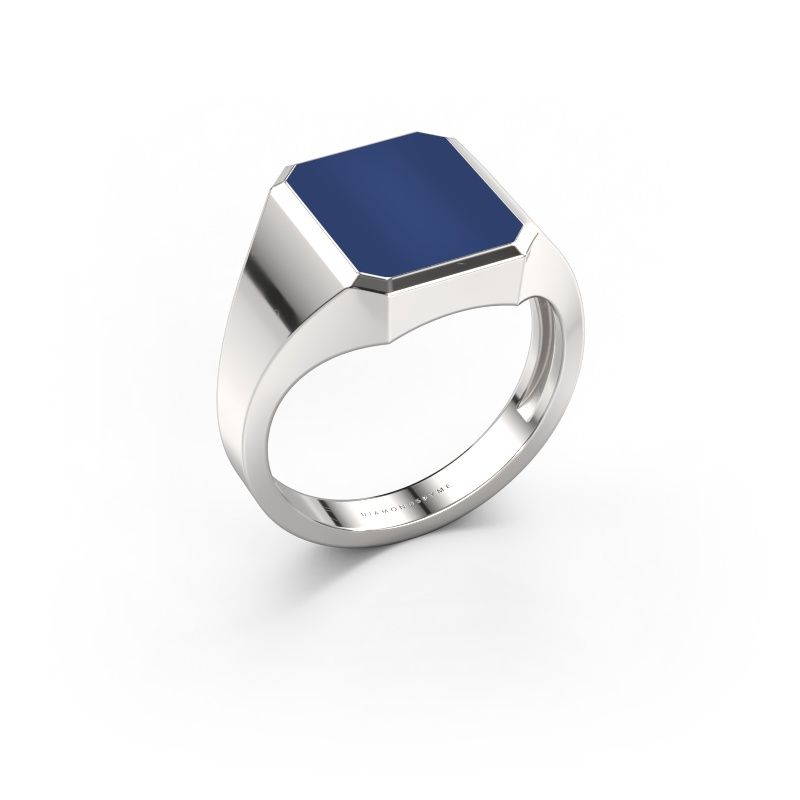 Signet ring Lars 2 light 950 platinum lapis 12x10 mm