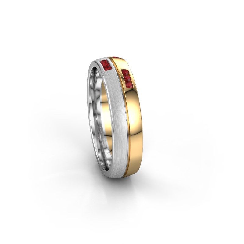 Afbeelding van Trouwring WH0206L25APM 585 goud robijn ±5x1.7 mm