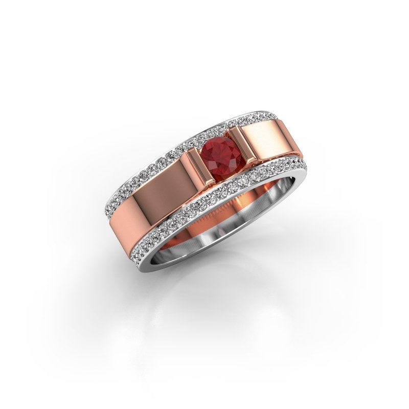 Image of Men's ring Danillo<br/>585 rose gold<br/>Ruby 4.2 mm