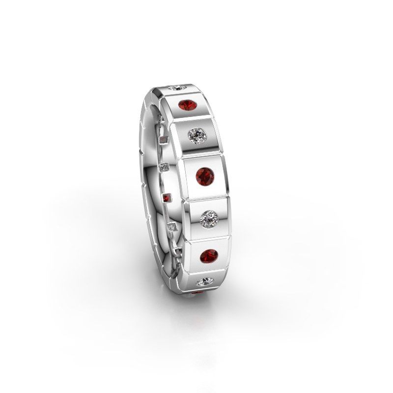 Image of Weddings ring WH2055L15DP<br/>950 platinum ±5x2.4 mm<br/>Garnet