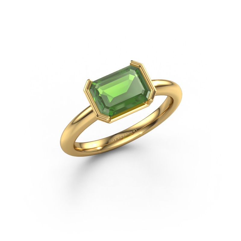 Verlobungsring Tayler EME 585 Gold Turmalin grün 8x6 mm