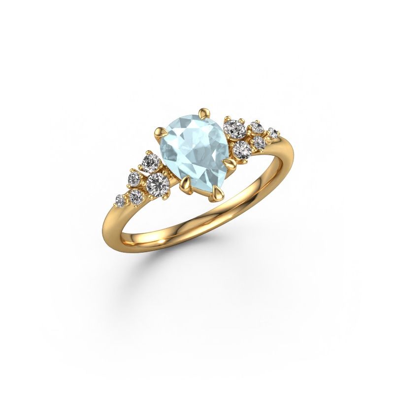 Ring Royce PER 585 gold aquamarine 8x6 mm