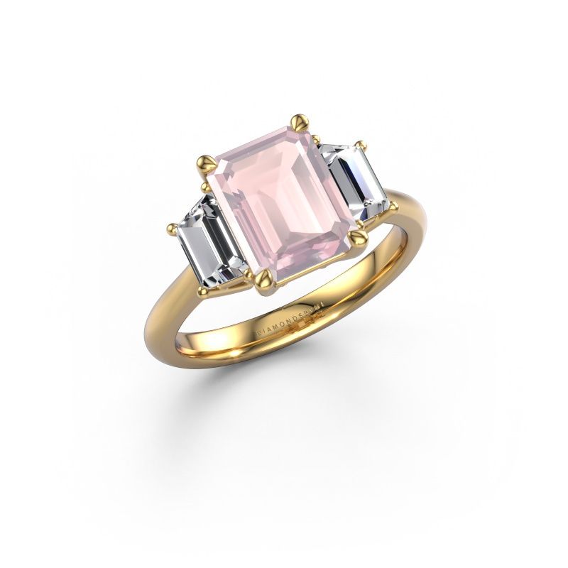 Engagement ring Maggie EME 585 gold morganite champagne 9x7 mm