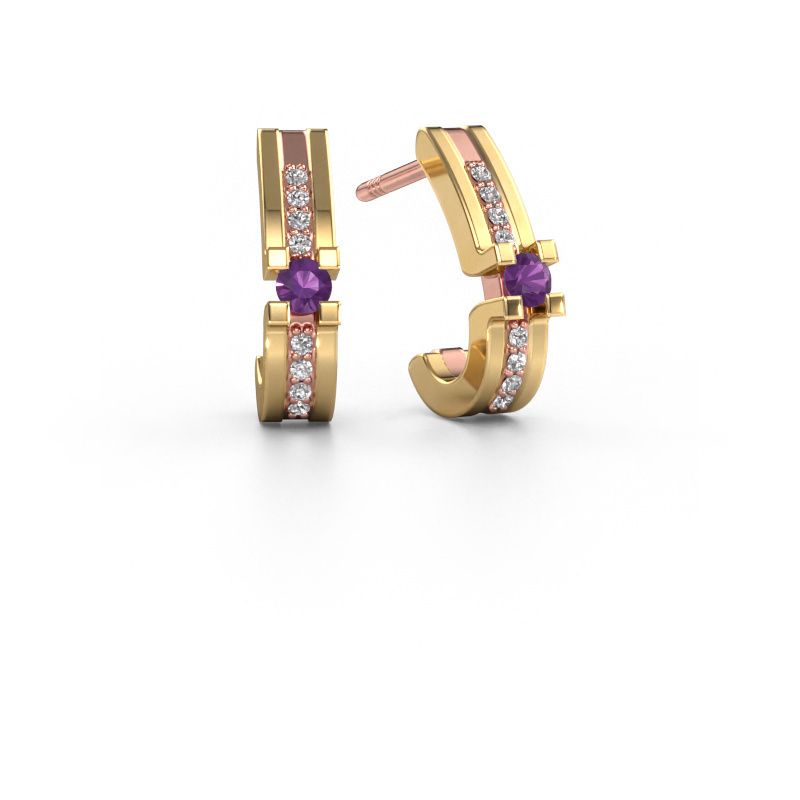 Earrings Myrthe 585 rose gold amethyst 2.5 mm
