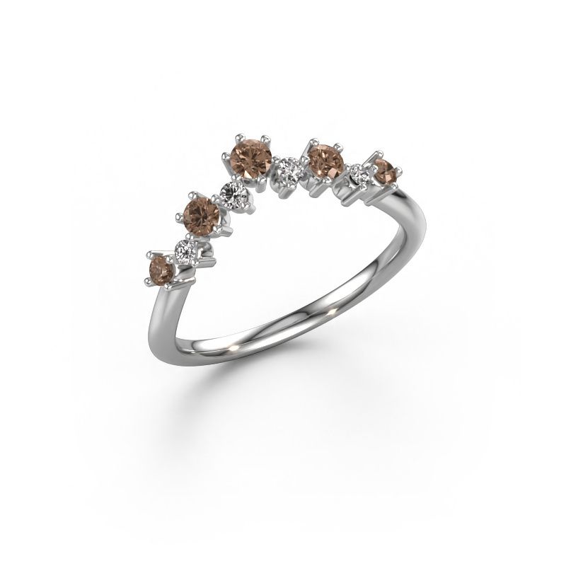 Stackable ring Carly B 585 white gold brown diamond 0.346 crt