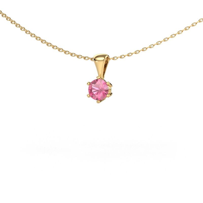 Ketting Fay 585 goud roze saffier 4.7 mm