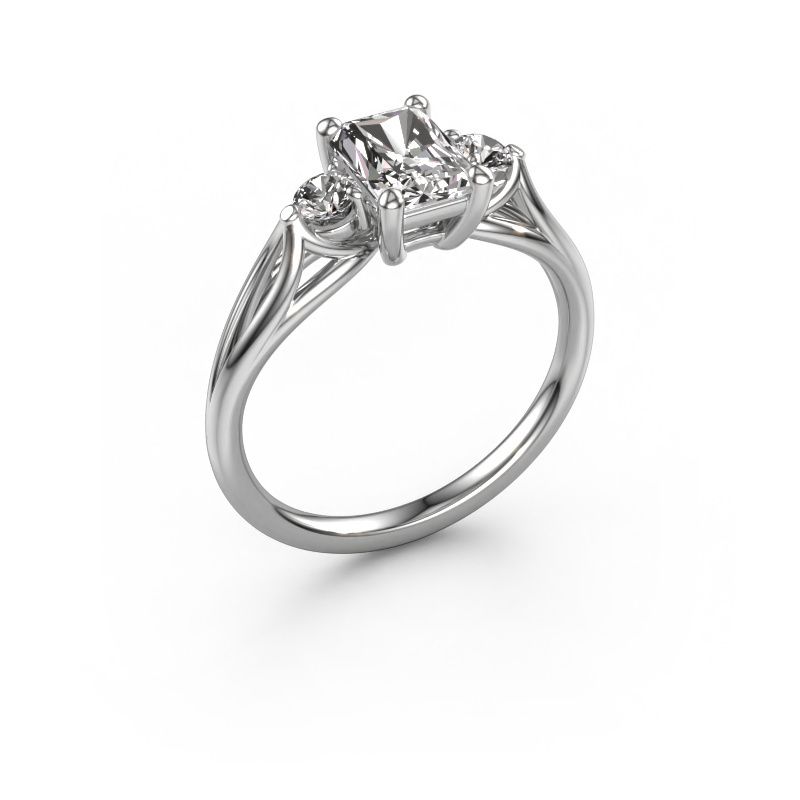Bague de fiançailles Amie RAD 950 platine diamant custom 7x5 mm