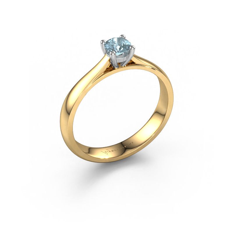 Engagement ring Sam 585 gold blue lab grown diamond 4.2 mm