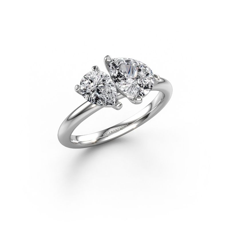 Engagement ring Toi et Moi PER-PER 950 platinum lab grown diamond 1.65 crt