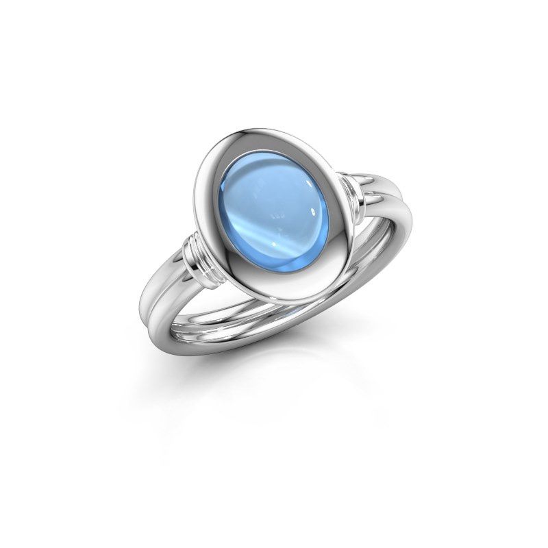 Afbeelding van Ring Brittni<br/>950 platina<br/>Blauw topaas 9x7 mm