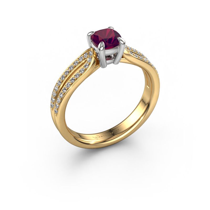 Verlobungsring Antonia cus 2 585 Gold Rhodolit 5 mm