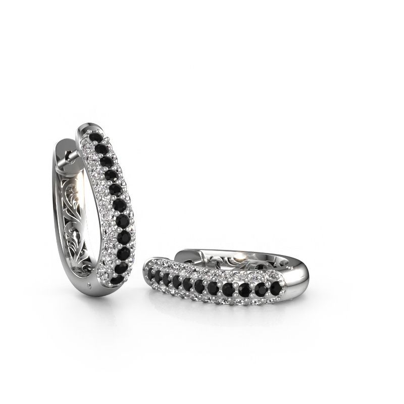 Créoles Danika 10.5 A 950 platine diamant noir 1.308 crt