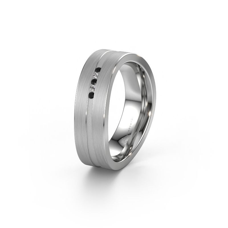Ehering WH2019P 950 Platin Schwarz Diamant ±6x2 mm