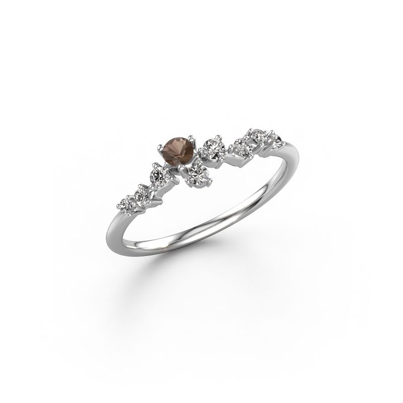 Ring Lexi 950 platina rookkwarts 2.8 mm