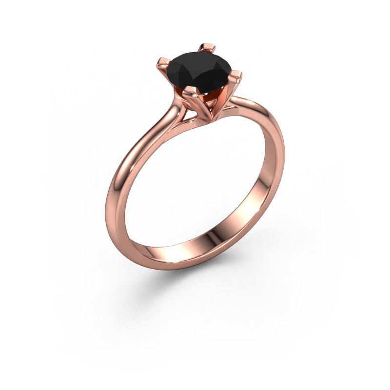 Engagement ring Isa 1 585 rose gold black diamond 0.84 crt