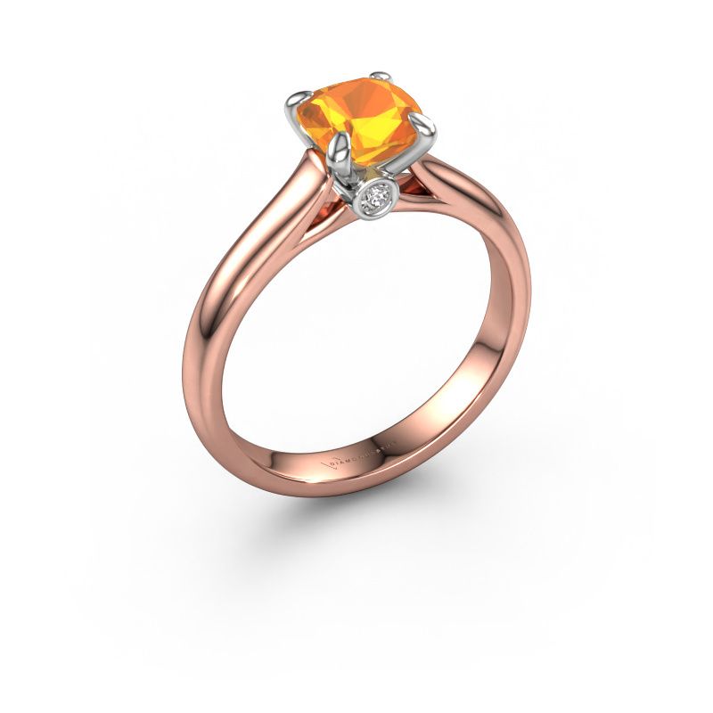Bague de fiançailles Valorie cus 1 585 or rose citrine 6 mm