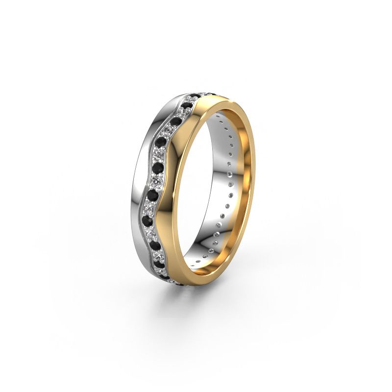 Wedding ring WH0803L25AP 585 white gold black diamond ±5x1.7 mm
