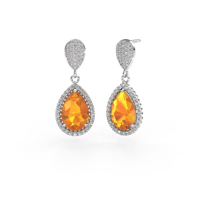 Pendants d'oreilles Tilly per 2 585 or blanc citrine 12x8 mm