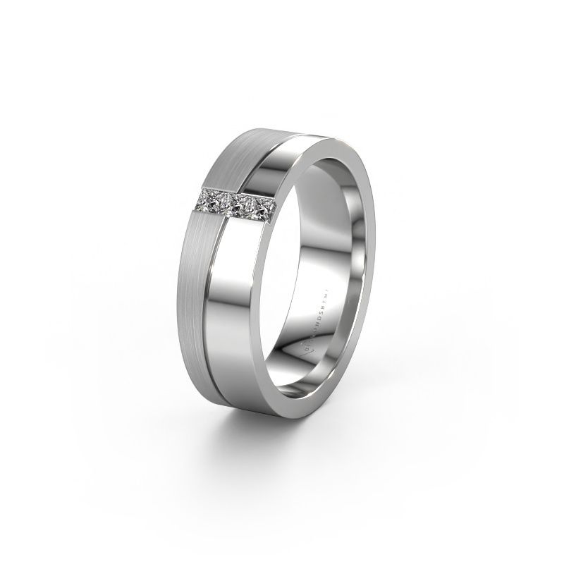 Wedding ring WH0906L16A 950 platinum lab-grown diamond ±6x1.7 mm