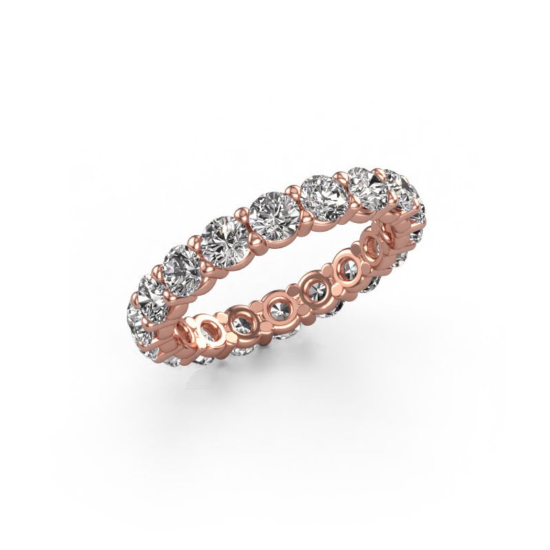 Bague Heddy rnd 3.4 585 or rose diamant synthétique 2.700 crt