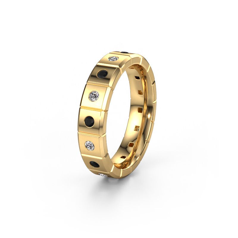 Huwelijksring WH2055L15DP 585 goud zwarte diamant ±5x2.4 mm