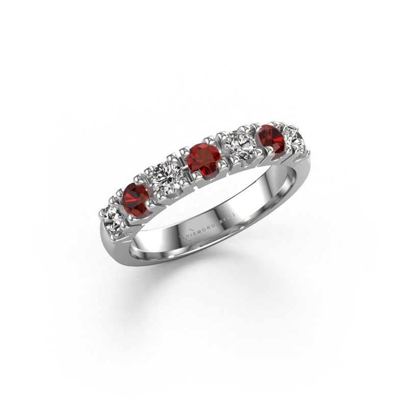 Bague Rianne 7 950 platine grenat 3 mm