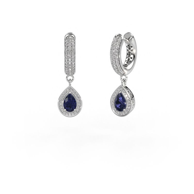 Pendants d'oreilles Barbar 2 585 or blanc saphir 6x4 mm