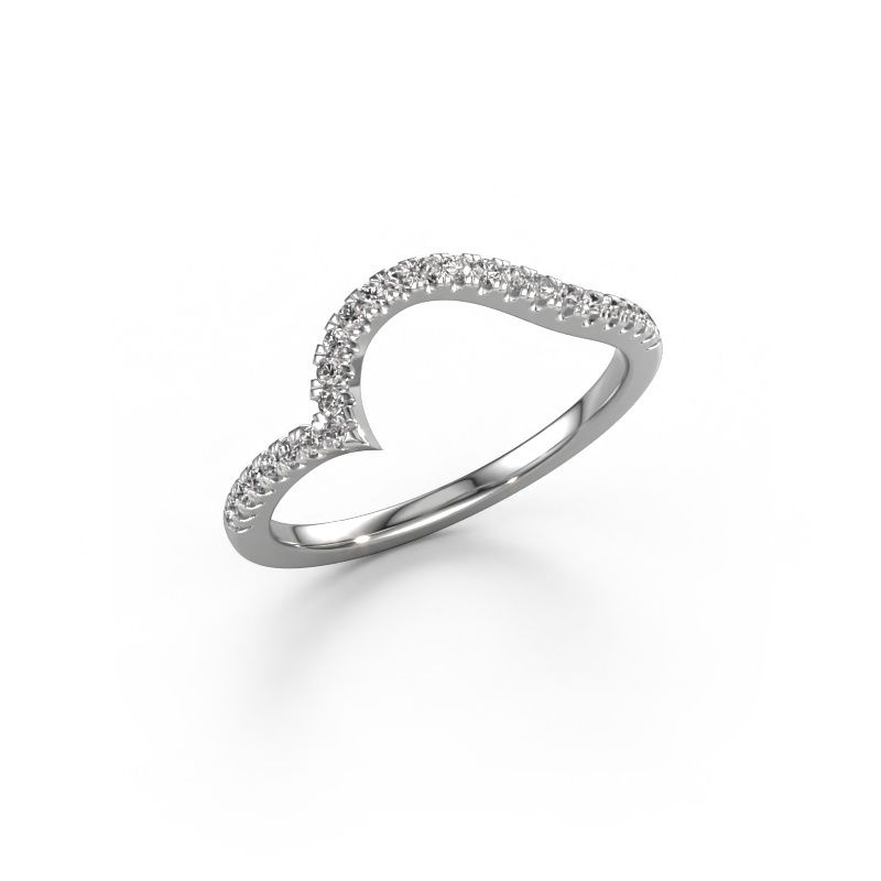 Aanschuifring SR0633-2 585 witgoud lab-grown diamant 0.195 crt