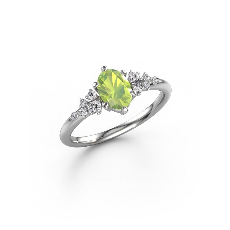 Ring Royce OVL 950 platina peridoot 7x5 mm