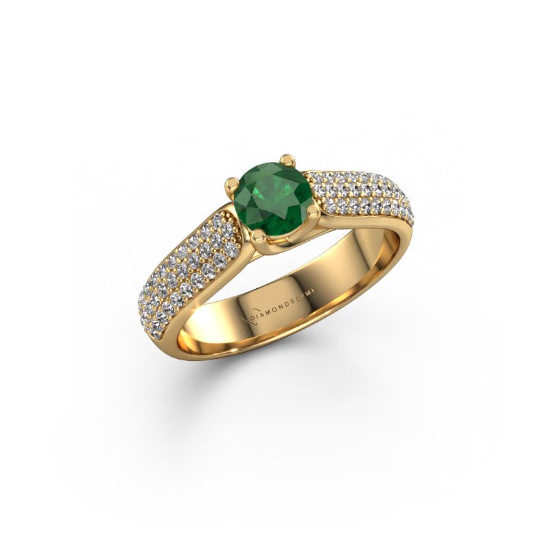 Engagement ring Leoness 585 gold emerald 5 mm