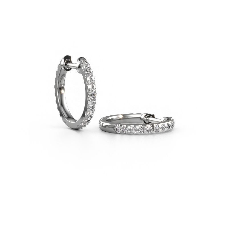 Hoop earrings Jackie 12.5 mm A 585 white gold lab grown diamond 0.63 crt