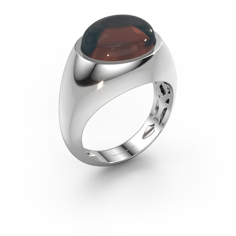 Ring Laurien 585 witgoud rookkwarts 12x10 mm