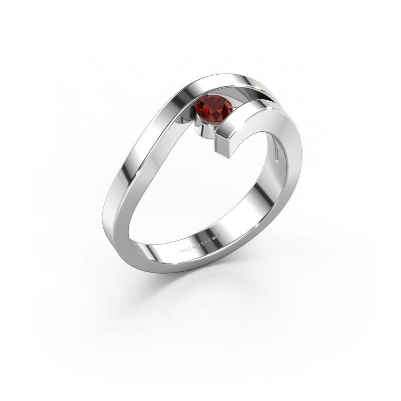 Ring Evalyn 1 585 Weißgold Granat 3.7 mm