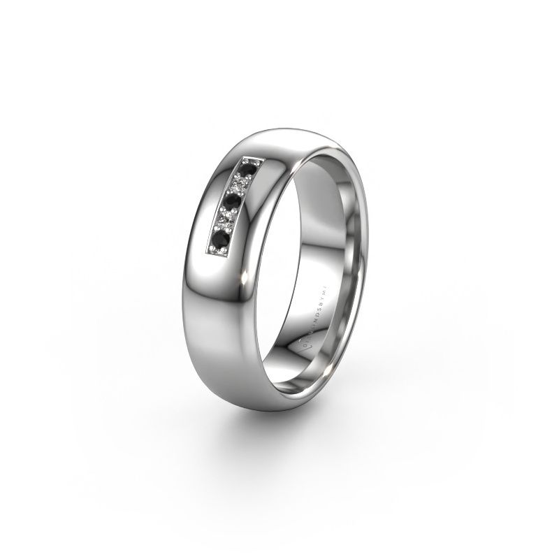 Ehering WH0111L36BP 585 Weißgold Schwarz Diamant ±6x2 mm