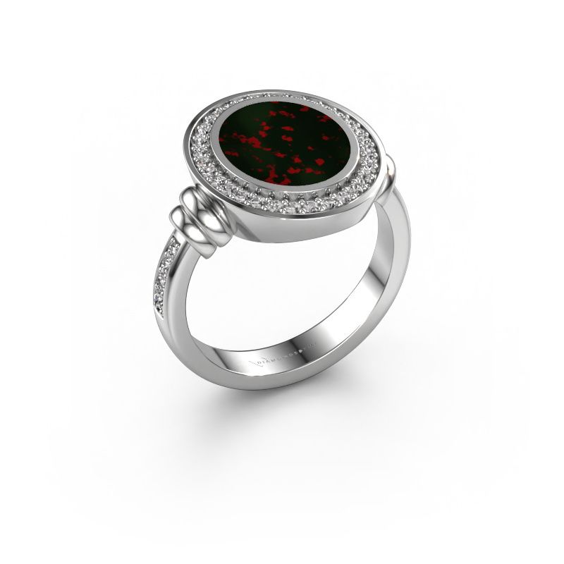 Chevalière Servie 2 950 platine héliotrope 12x10 mm