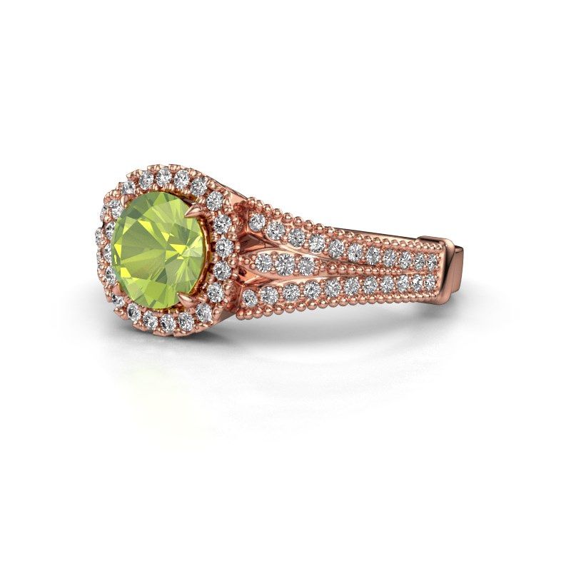 Image of Engagement ring Darla 585 rose gold peridot 6.5 mm