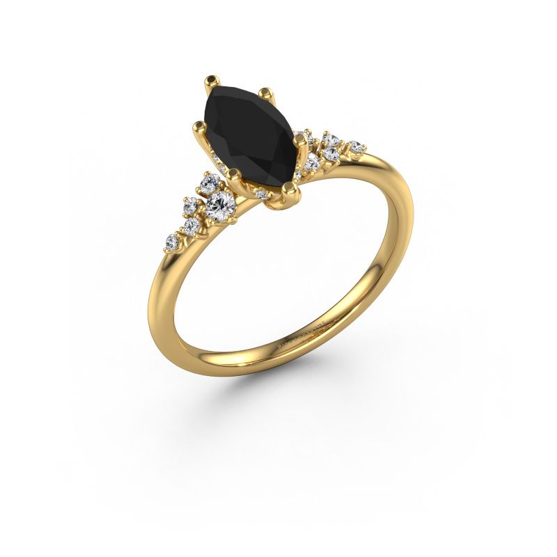 Engagement ring Emma MRQ 585 gold black diamond 1.365 crt