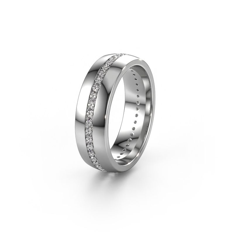 Bague de mariage WH0103L26BP 950 platine zircone 1.3 mm ±6 x 2 mm