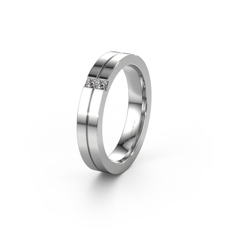 Wedding ring WH0225L14B 585 white gold lab-grown diamond ±4 x 2 mm