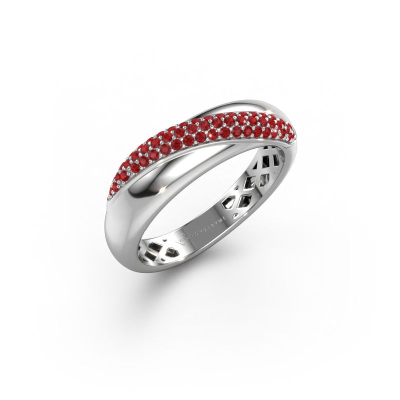 Ring Rosie 950 platina robijn 0.9 mm