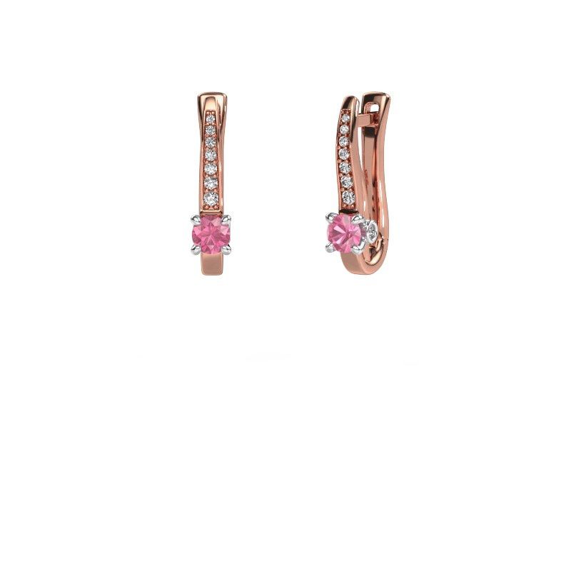 Image of Earrings Valorie 585 rose gold pink sapphire 4 mm