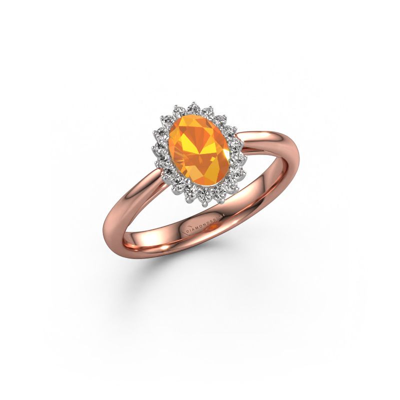 Engagement ring Tilly ovl 1 585 rose gold citrin 7x5 mm