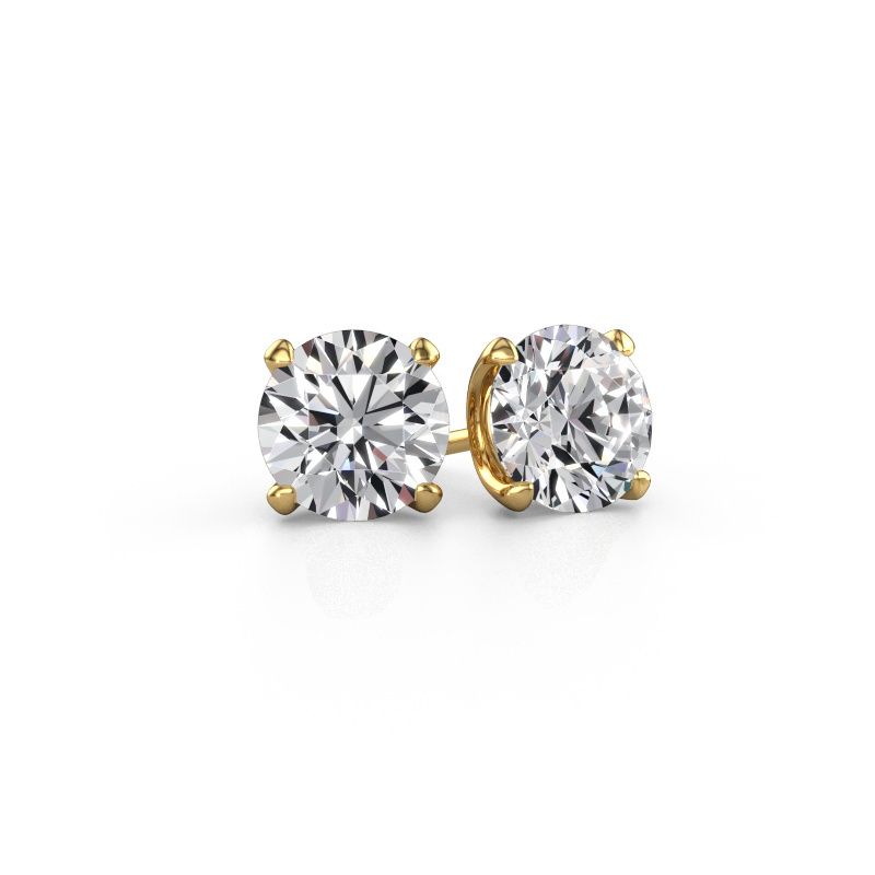 Stud earrings Sam RND 585 gold diamond 2.00 crt