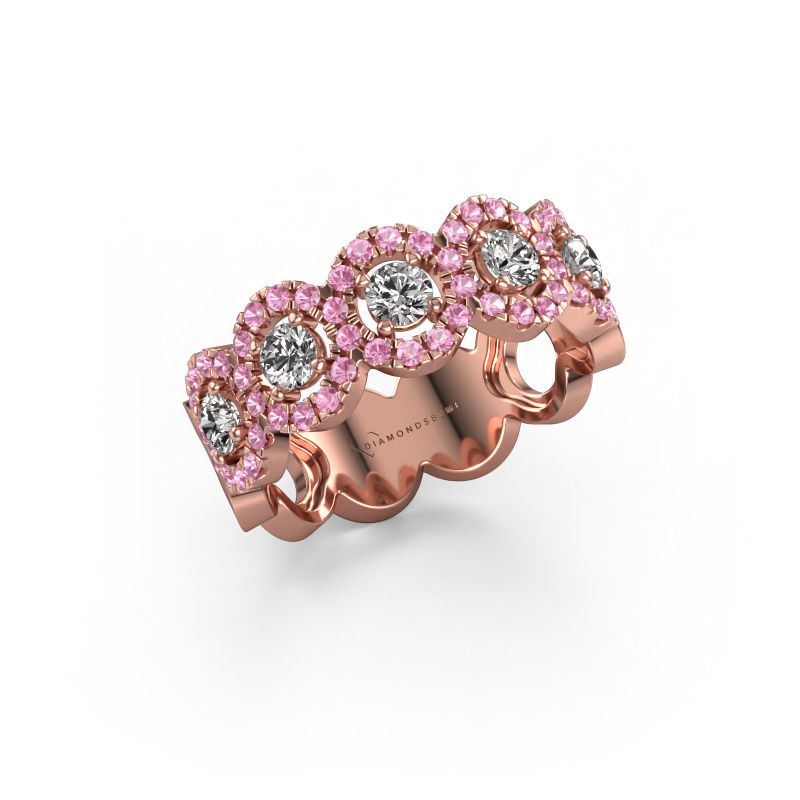 Ring Tanisha 585 rose gold pink sapphire 1.2 mm
