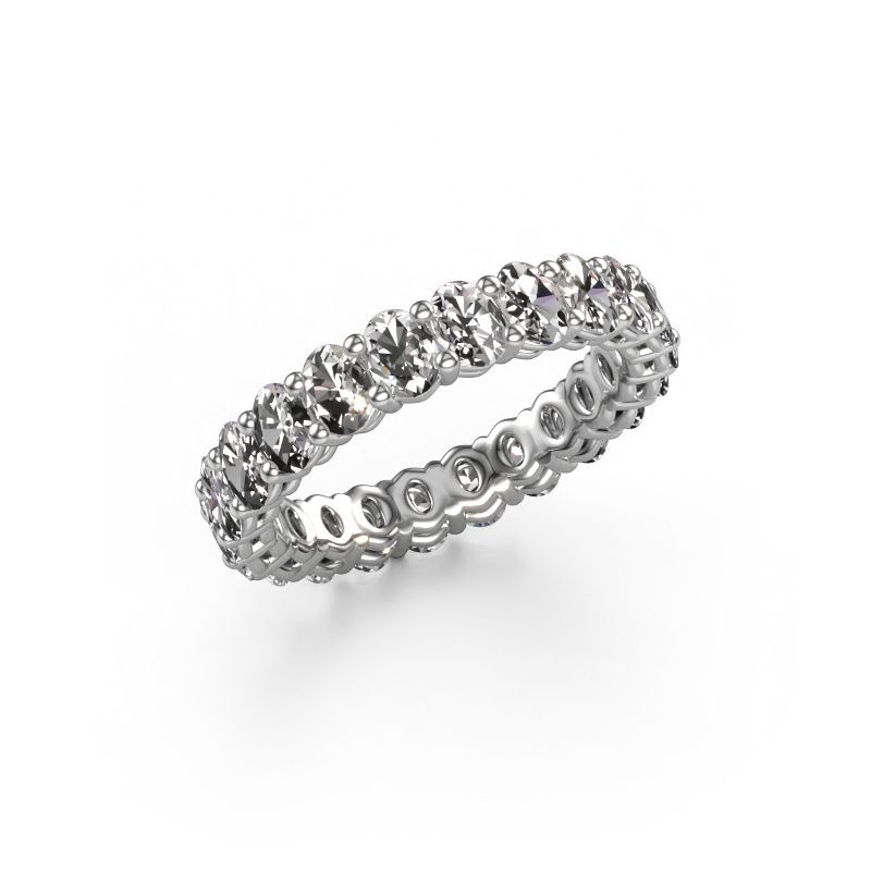 Stackable ring Heddy OVL 3x4 585 white gold lab grown diamond 3.30 crt