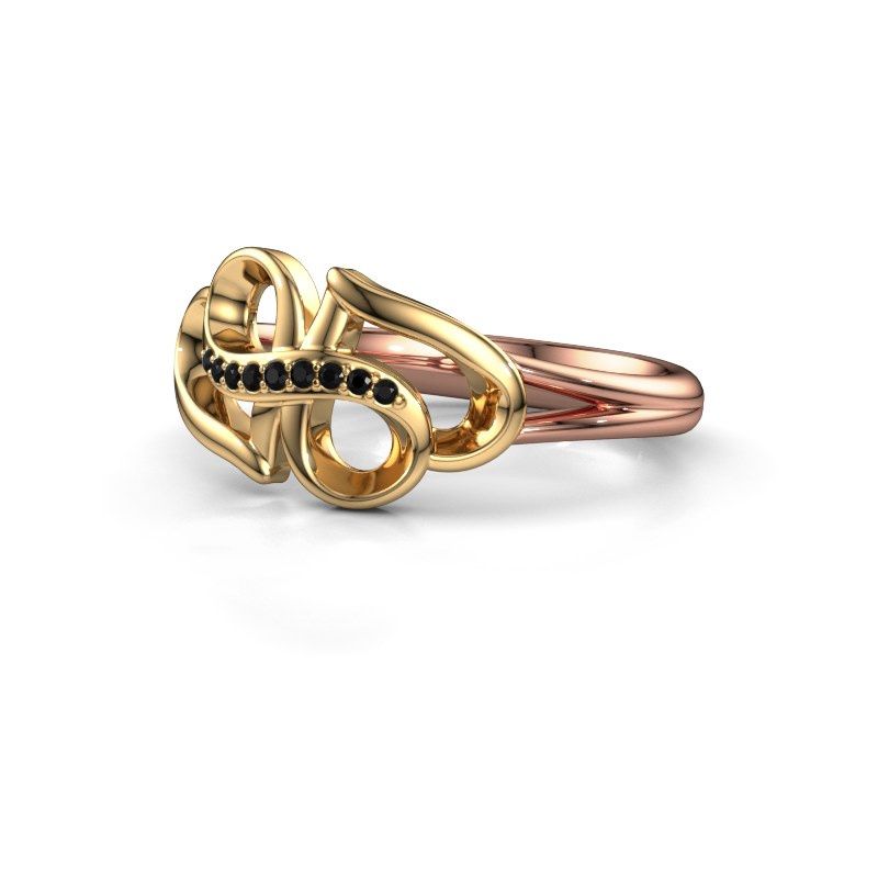 Image of Ring Rowie 585 rose gold black diamond 0.05 crt