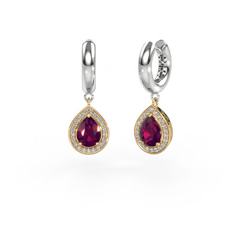 Pendants d'oreilles Barbar 1 585 or jaune rhodolite 7x5 mm