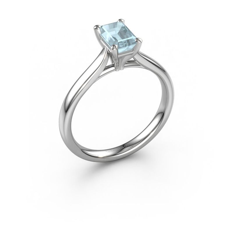 Engagement ring Mignon EME 1 950 platinum aquamarine 6.5x4.5 mm