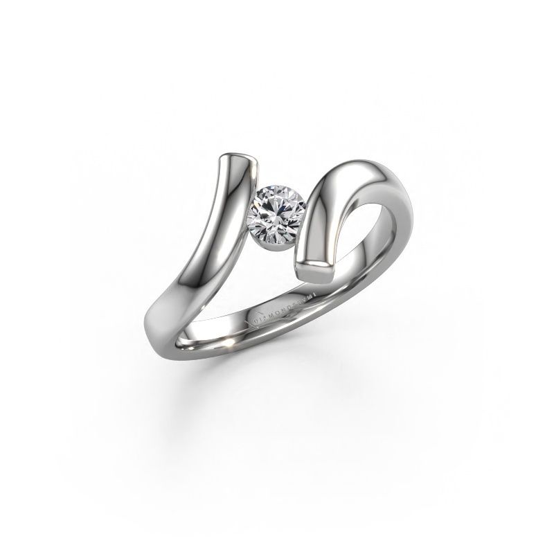 Bague Amy 950 platine diamant synthétique 0.25 crt