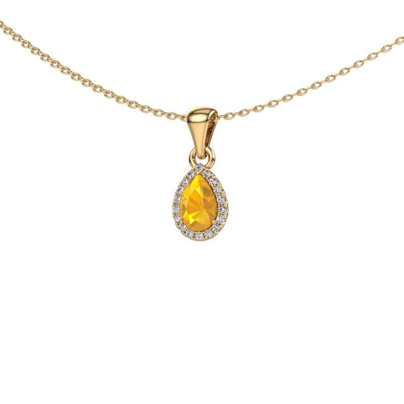 Pendentif Seline per 585 or jaune citrine 6x4 mm